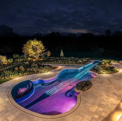 Cool Purple Violin Shaped Swimming Pool | Cool pools, Swimming pool ...