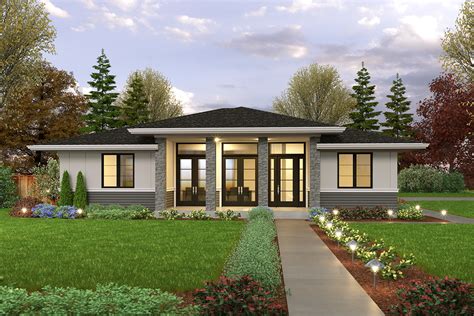 Northwest Ranch Home Plan with Rear Garage - 69783AM | Architectural ...