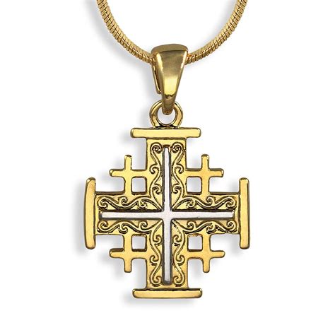 Jerusalem Cross Necklace #24 - Gold | Perry Stone Ministries