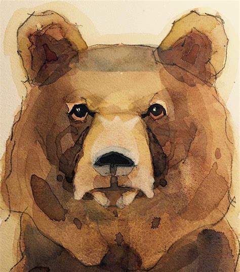 Reposting @vonklinkart: Brown Bear watercolor #artwork #artoftheday # ...