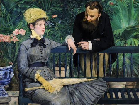 In the Conservatory Painting | Edouard Manet Oil Paintings