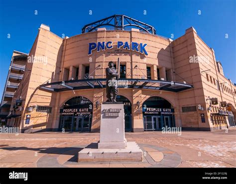 The Honus Wagner statue in front of PNC Park where the Pittsburgh ...