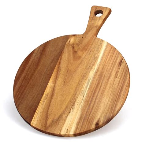 Buy Acacia Wood Cutting Board with Handle Wooden Chopping Board Paddle ...