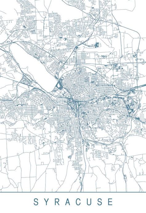 SYRACUSE MAP Minimalist Syracuse Art Print Customizable | Etsy | City ...