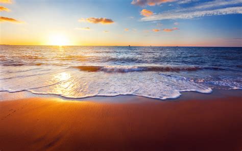 beach, Sunset, Sunrise, Waves, Ocean, Sea Wallpapers HD / Desktop and ...