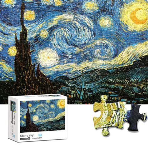 Jigsaw Puzzle 1000 Piece,Starry Night Art Oil Painting Jigsaw Puzzle ...