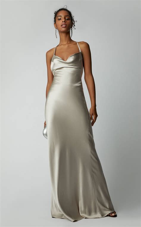 Silver Satin Gown | Dresses Images 2022