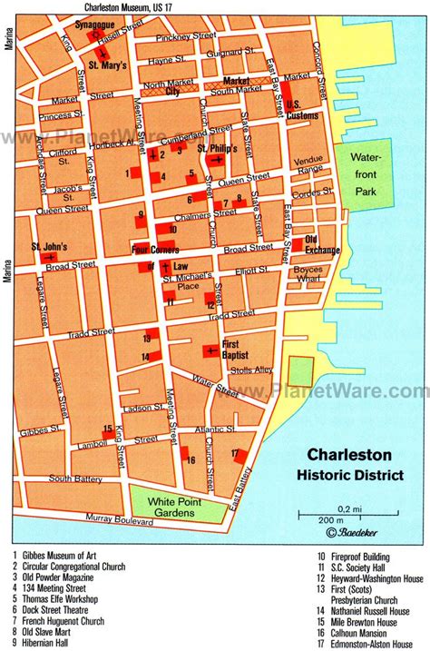 Map of Charleston Attractions | Explore the Charm of Charleston, South ...