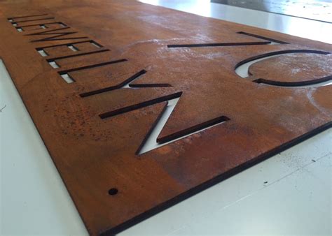 3D Corten Steel House Sign Rustic Look Unique Custom Made Laser Cut ...