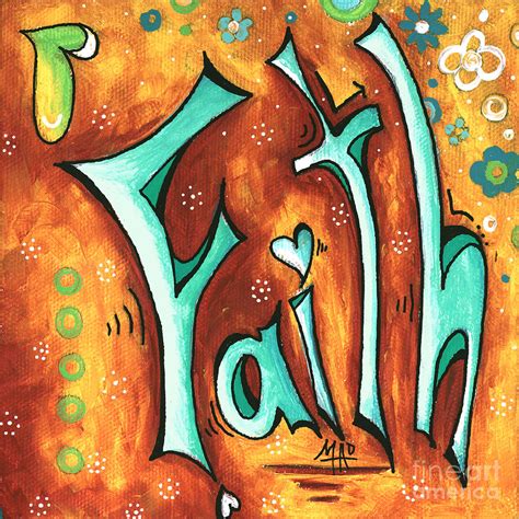 Faith Inspirational Typography Art Original Word Art Painting by Megan ...