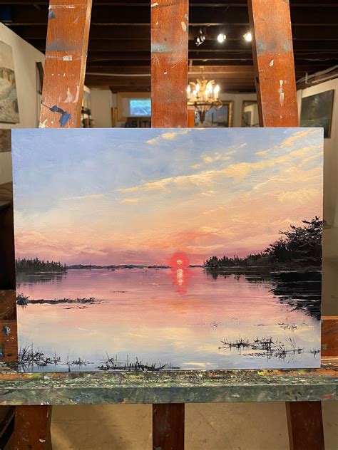 Just finished this and I’m pretty pleased! Maine Sunset- 11x14” oil on ...