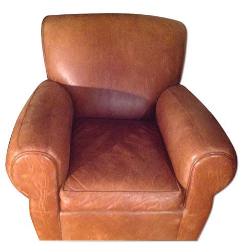 Vintage Brown Leather Club Chair & Ottoman + Loveseat w/ 3 Pillows Set ...