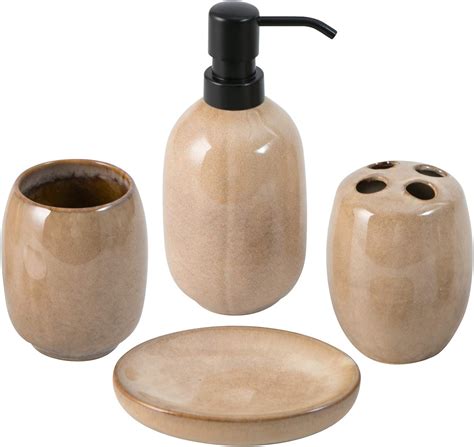 Buy Vellarr Bathroom Accessories Set, 4-Piece Ceramic Bath Collection ...