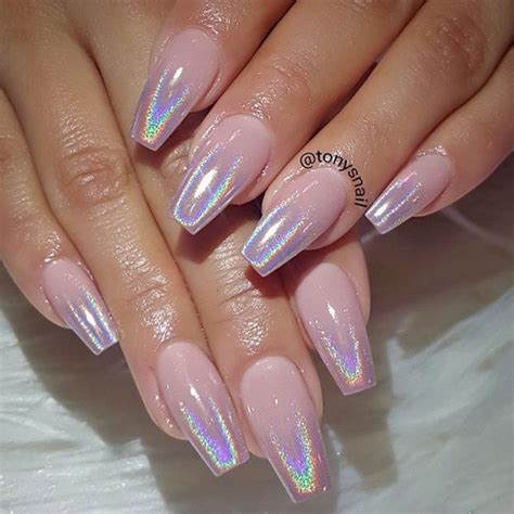 18+ White And Chrome Coffin Nails Gif - real coffin shaped nails