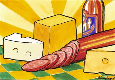 "Wisconsin Summer Sausage with Cheese", Day 30 of 30 Paintings in 30 ...