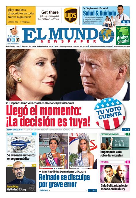 El Mundo Newspaper | No. 2301| 11/03/16 by El Mundo Boston Newspaper ...