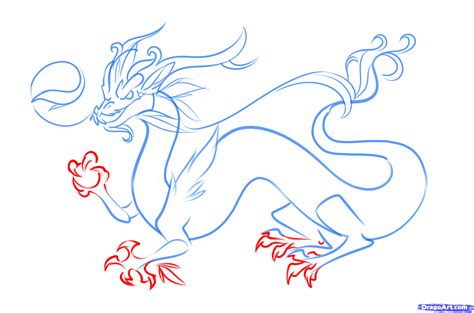 how to draw a chinese dragon easy step 6 | Dragon drawing, Japanese ...