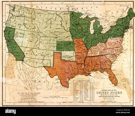 American civil war map 1861 hi-res stock photography and images - Alamy