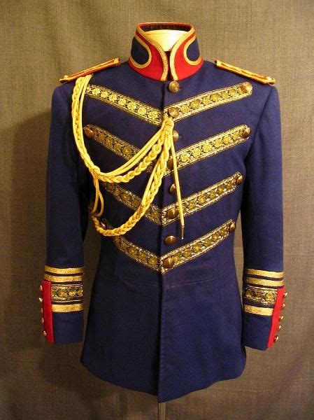 Unique Military Jacket: Stand Out with the Blue and Gold Trim