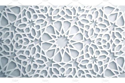 Islamic ornament vector , persian motiff . White background . Light 3d ...