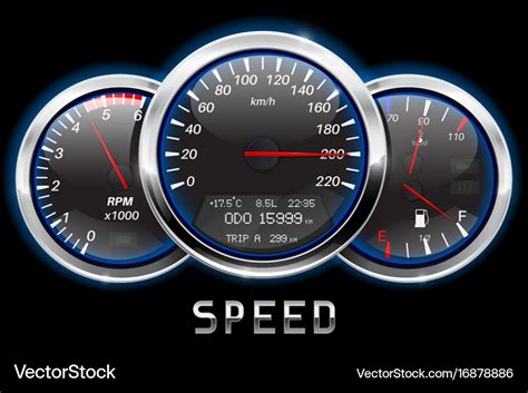 Car dashboard speedometer tachometer fuel Vector Image