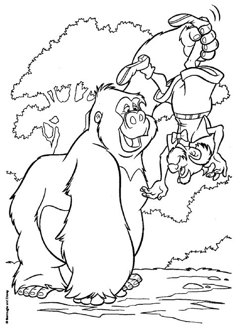 Kerchak and Professor Archimedes Quincy Porter - Tarzan Coloring Pages ...