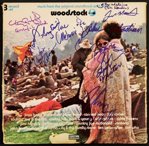 Lot Detail - Woodstock 1969 Album Cover Signed by 12