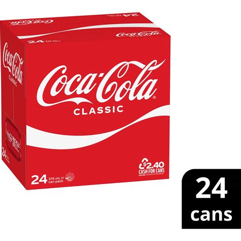 Coca - Cola Classic Soft Drink Multipack Cans 375ml X 24 Pack | Woolworths