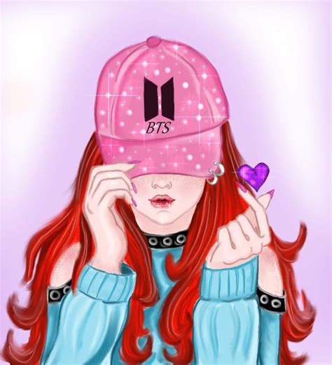 Arriba 92+ Foto Chica Con Gorra De Bts Dibujo Lleno