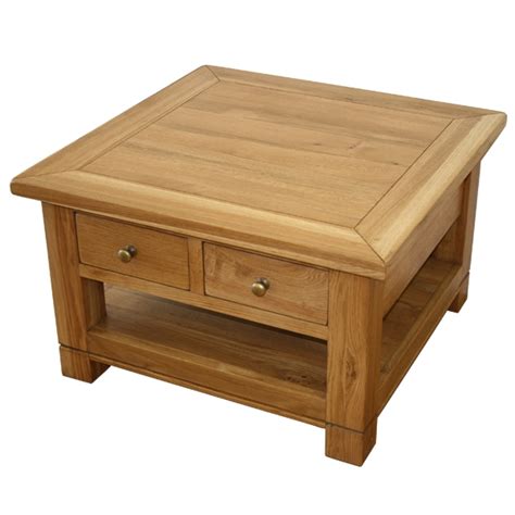 Montreal Solid Oak Square 2 Drawer Coffee Table - review, compare ...