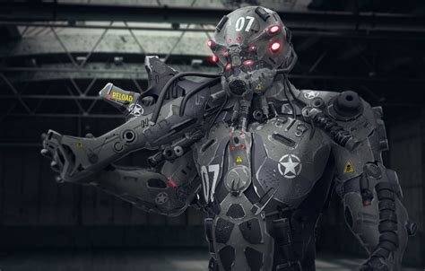 Download Futuristic Weapon Warrior Sci Fi Cyborg HD Wallpaper