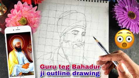 Guru teg Bahadur ji 🙏 outline drawing // Guru Tegh bahadur ji drawing ...