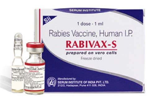 Rabivax-S Rabies Vaccine Human I.P, Serum Institute, 1ml at ₹ 318/box ...