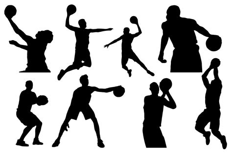 Silhouette Basketball Stencil Sports Graphic by Designood · Creative ...