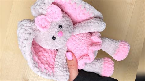 Crochet bunny with colored ears 😍 Master class / Crochet bunny Tutorial ...