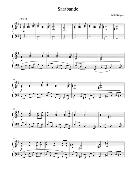 sarabande Sheet music for Piano (Solo) Easy | Musescore.com