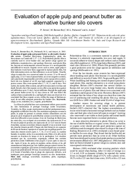 (PDF) Evaluation of apple pulp and peanut butter as alternative bunker ...