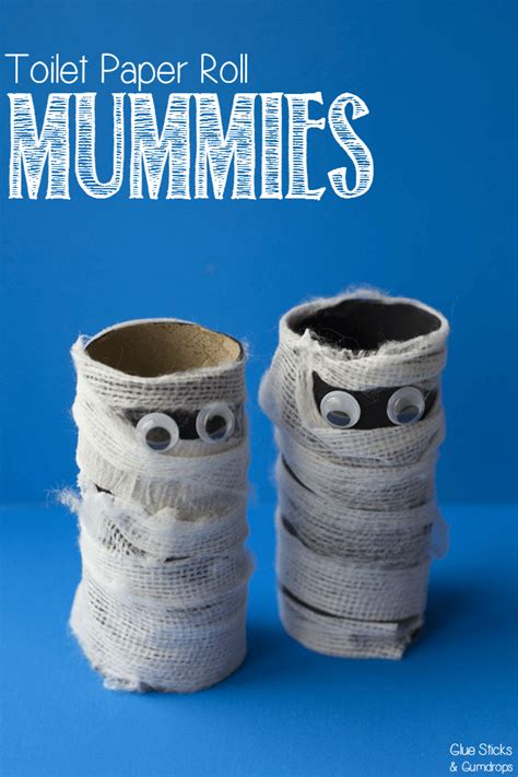 Toilet Paper Roll Mummy Craft for Halloween