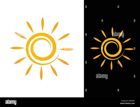 Sun vector logo concept icon design template, Summer Hot Abstract Sun ...