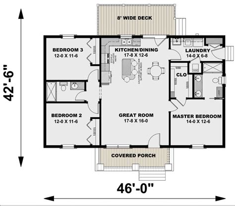 House Plan 1776-00100 - Modern Farmhouse Plan: 1,311 Square Feet, 3 ...