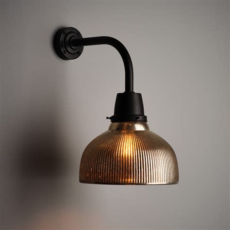 Glass Dome Wall Light - Antique Finish - Trainspotters Vintage Lighting