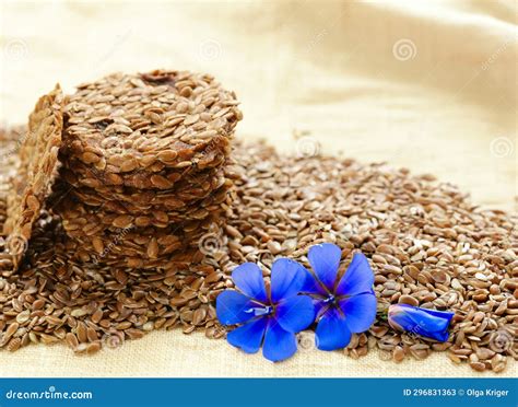 Flax seed crackers stock image. Image of diet, food - 296831363