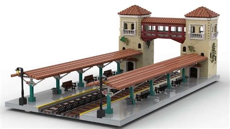 an image of a train station that is built out of legos