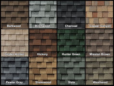 different types of roofing shingles in various colors and sizes ...