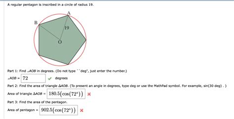 Solved A regular pentagon is inscribed in a circle of radius | Chegg.com