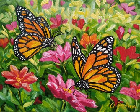 Monarch Butterfly Painting on Canvas Butterfly Flowers - Etsy Canada