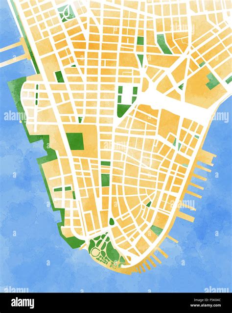 Manhattan island map hi-res stock photography and images - Alamy