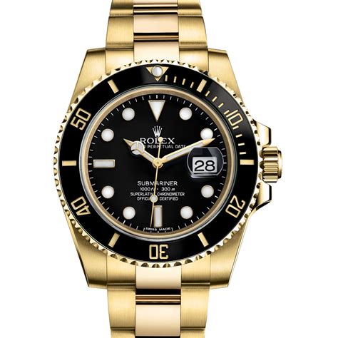 Rolex Submariner 116618LN Gold Watch (Black) | World's Best