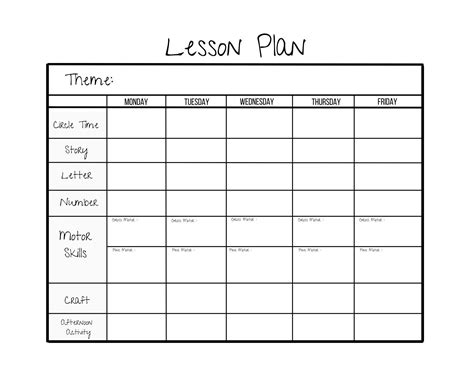 Lesson plan template printables – Artofit