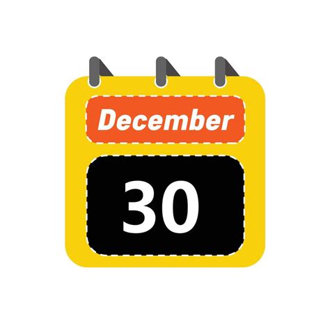 December 30 Daily Calendar 26613085 Vector Art at Vecteezy